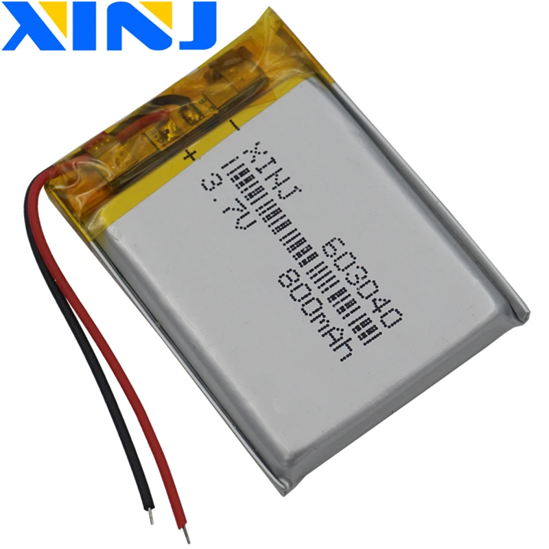 2 sztuk 3.7V 800 mAh polimerowa bateria Lipo JST 2pin 1.0/1.25/1.5/2.0/2.54mm złącze do kamery samochodowej GPS telefon z Bluetooth 603040