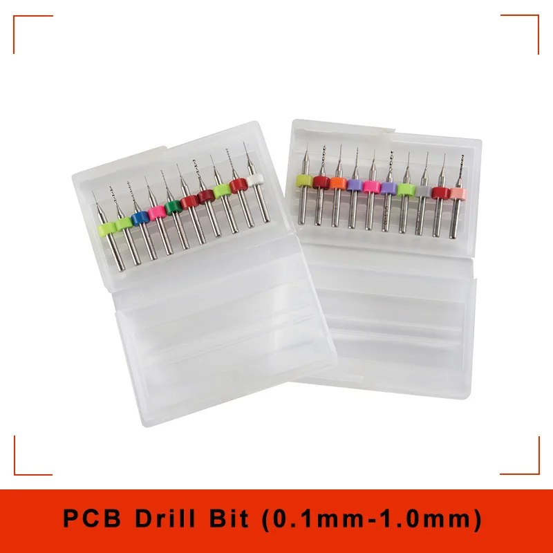 10 pces 0.1-1mm pcb micro mini broca placa de circuito de impressão carboneto micro broca bit conjunto de ferramentas