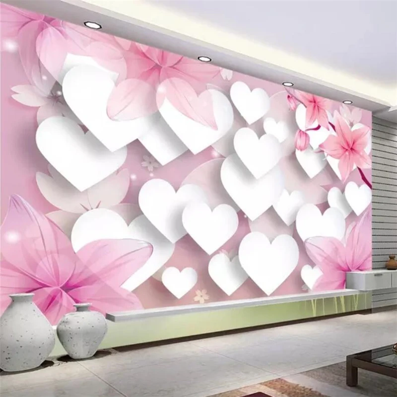 

wellyu Custom wallpaper warm romantic love 3D murals living room bedroom TV background wall papers home decor 3d papel de parede