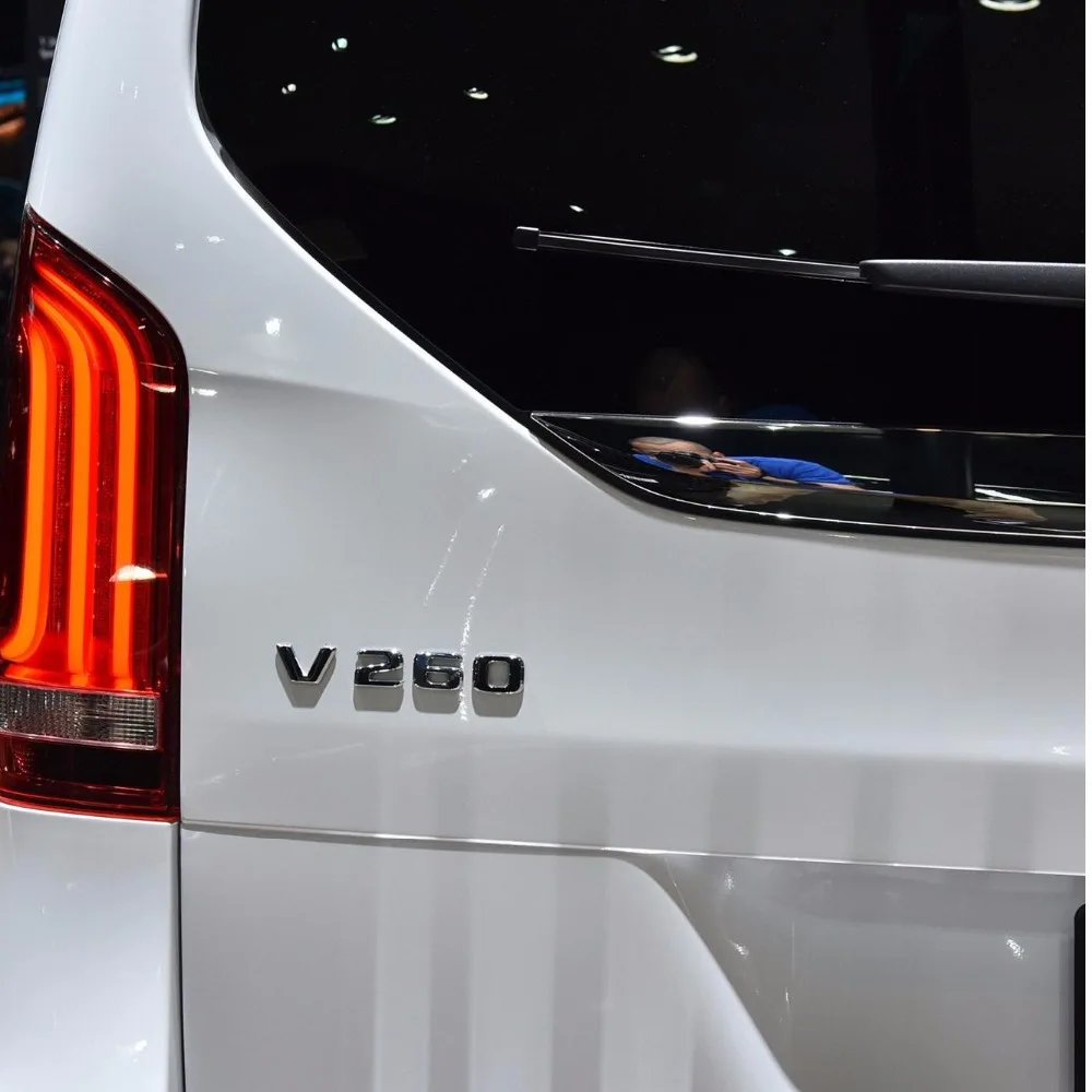 Chrome Silver Letters Trunk Lid Badges Emblems for Mercedes Benz V Class W447 MPV V200 V220 V250 V250d V250L V260 V260L 4MATIC
