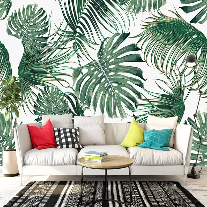 

Custom Photo Wallpaper 3D Tropical Leaves Plant Natural Pattern Mural Living Room Bedroom Modern Home Decor Wall Background