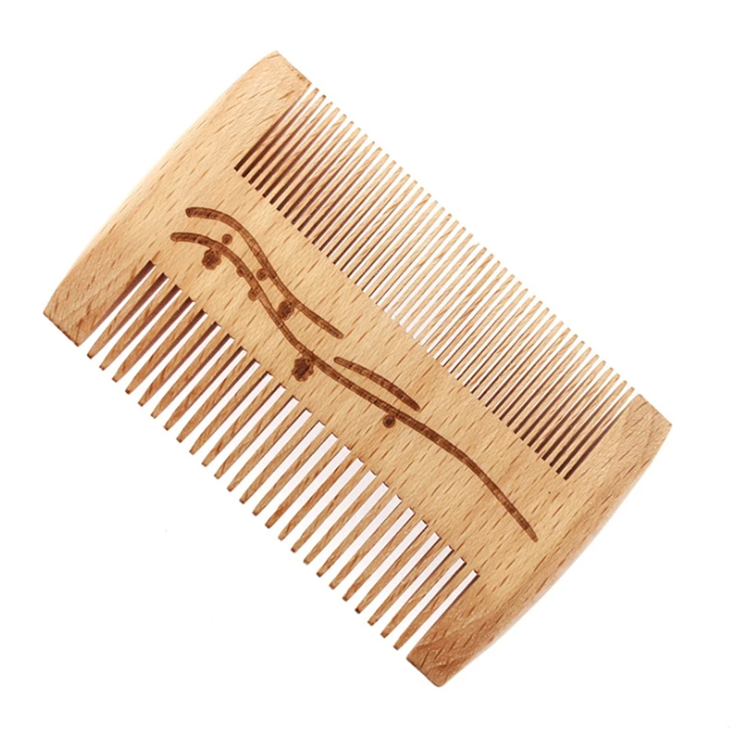 

100pcs/lot 2 in 1 Wood Hair Comb Portable Tooth Hairbrush combs Wooden Perforated strainer combs Can customize logo