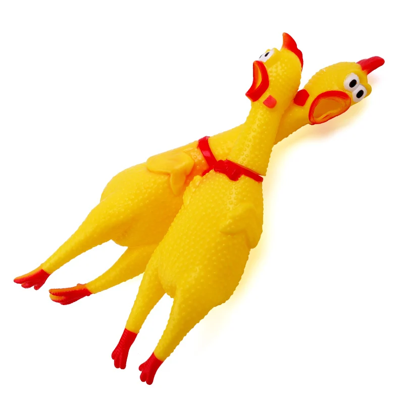 Rubber Screaming Chicken Squawking Shrilling Fun Novelty Squeeze Vent Chicken prank Anti stress Toys as Gifts Tease dog toys