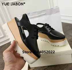 YUE JABON Metallic Platform Sandals Summer Shoes Women Sapato Star Open Toe Buckle leather Sandalias Wedges Casual Zapato Mujer