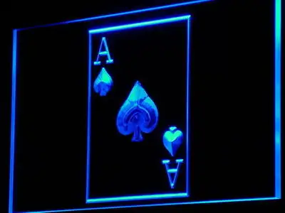 i846 Ace Poker Casino Display Game Decor Neon Light Light Signs On/Off Switch 20+ Colors 5 Sizes