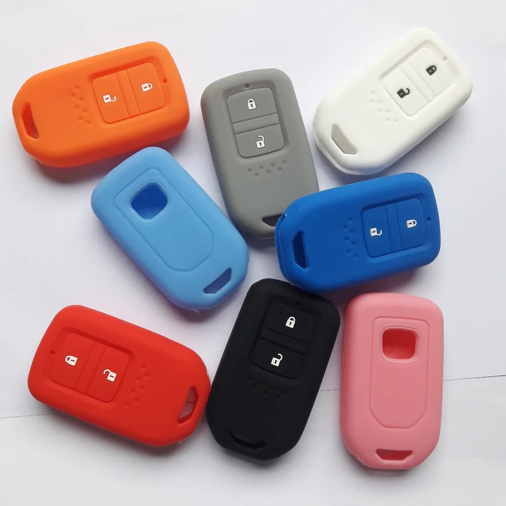 100Pcs Auto Car key Styling Holder Case Cap For Honda Jazz Crider HRV CRV Fit Freed Vezel City 2 Button Smart FOB Shell