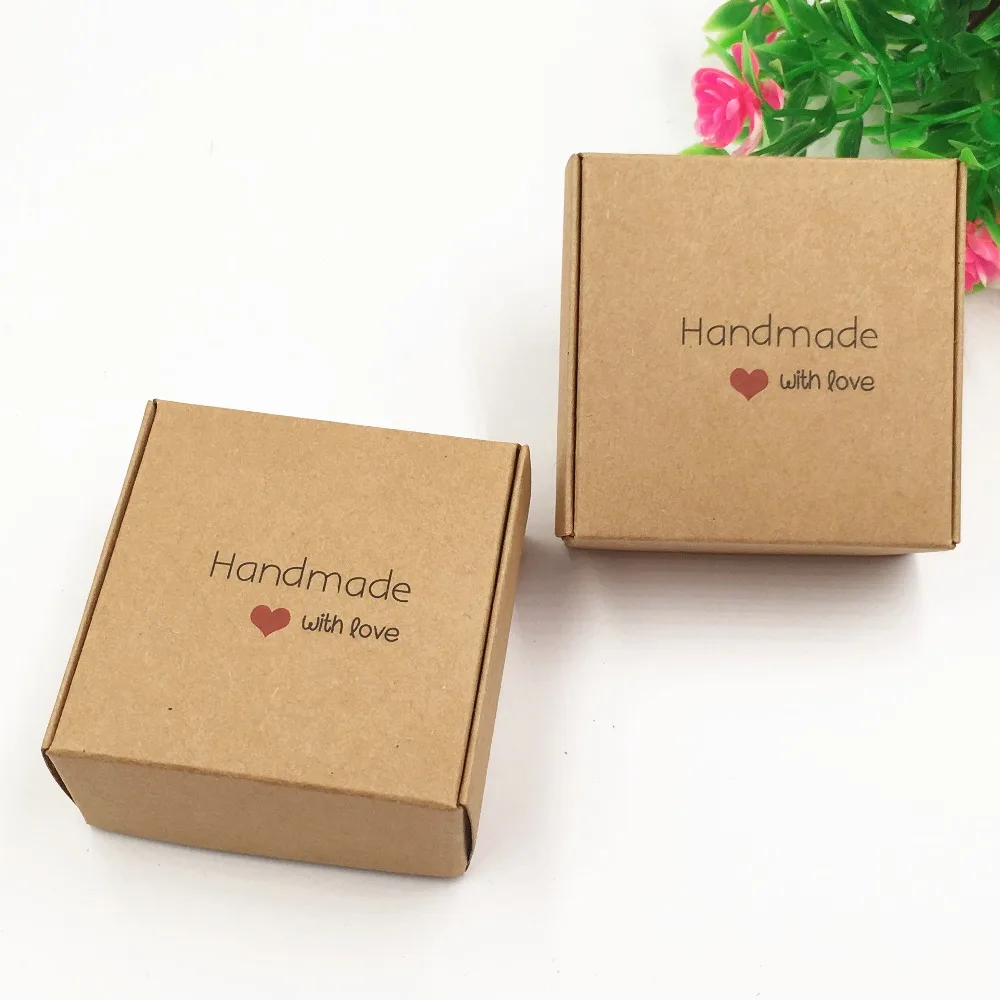 

200pcs/lot 6.5*6.5*3cm brown kraft Paper Box DIY Bottle Storage Boxes package box