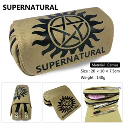 Cartera Supernatural SPN con cremallera para estudiantes, estuche para lápices, monedero para estudiantes, regalos para niños y niñas