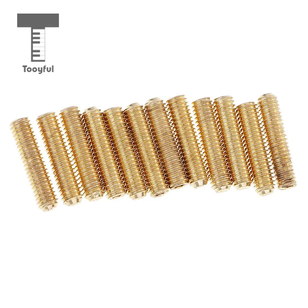 Tooyful 12Pcs Electric Bass Guitar Saddle Tremolo Bridge Hex Screw Black/Golden M3*10/M3/12