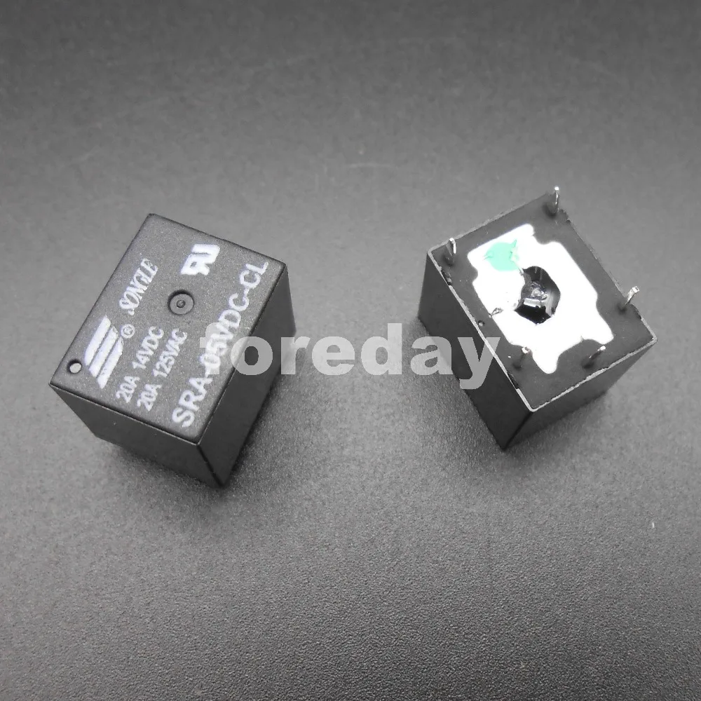 10PCS SRA-5VDC-CL Coil 20A PCB Hard Plastic General Purpose Relay 5 Pin SPDT *FD142X10