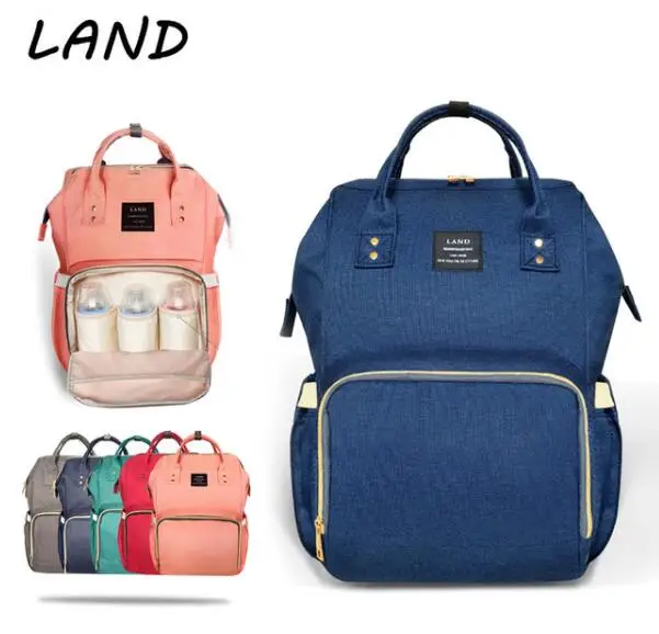 

LAND Baby Bag Fashion Nappy Bags Large Diaper Bag Backpack Baby Organizer Maternity Bags For Mummy Handbag Baby Nappy Backpack