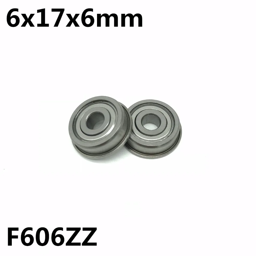 

50Pcs F606ZZ 6x17x6 mm Flange Bearing Deep Groove Ball Bearing High Quality F606