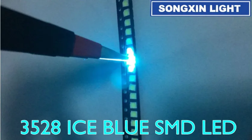 50pcs 3528 SMD LED lamp beads 1210 bright water blue water-blue (ice blue) 3528 Water-Blue (Ice blue) LED light-emitting diode