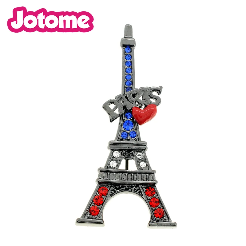 100pcs/lot Free Shipping Gun Tone Eiffel Tower Pin Brooch