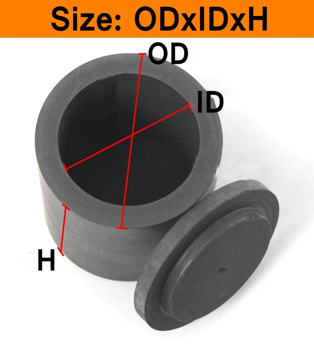 Graphite Crucible Pot with Cap Melting Metal Pure Graphite Crucible Cup Mould Melting High Temperature Resistance Gold Sliver