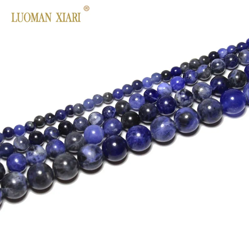 Fine AAA 100% Natural Blue Sodalite Round Natural Stone  Beads For Jewelry Making DIY Bracelet Necklace  4/6/8/10/12 mm 15''