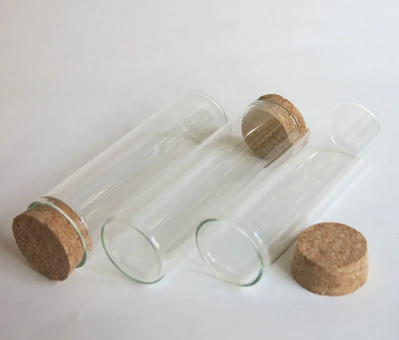 360 x 50ml Empty Glass Clear Tube with Cork Stopper 50cc Glass Bottle with Cork Clear Container Used for Display Jewelry