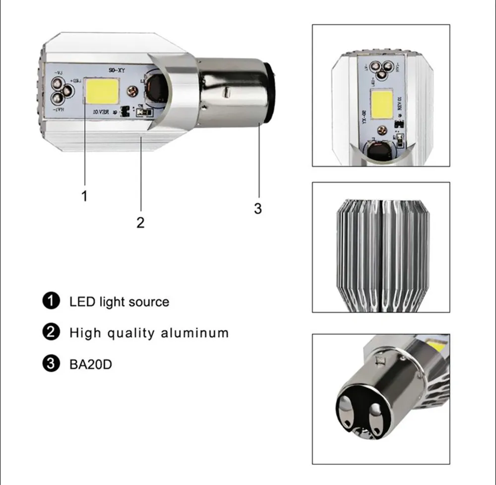 H6 Led Motorcycle Headlight Bulbs COB Led 12-36V 1000LM BA20D H/L Lamp Scooter ATV Moto Accessories Fog Lights For Suzuki