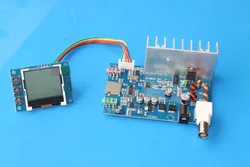 Transmissor fm estéreo pll, kit diy com monitor lcd, 7w, 76m-108mhz