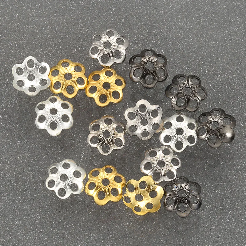 ZHUKOU 100PCS Hot Flower Bead End Cap For Jewelry Making Findings Needlework Diy Necklace Bracelet Accessories Wholesale PH1