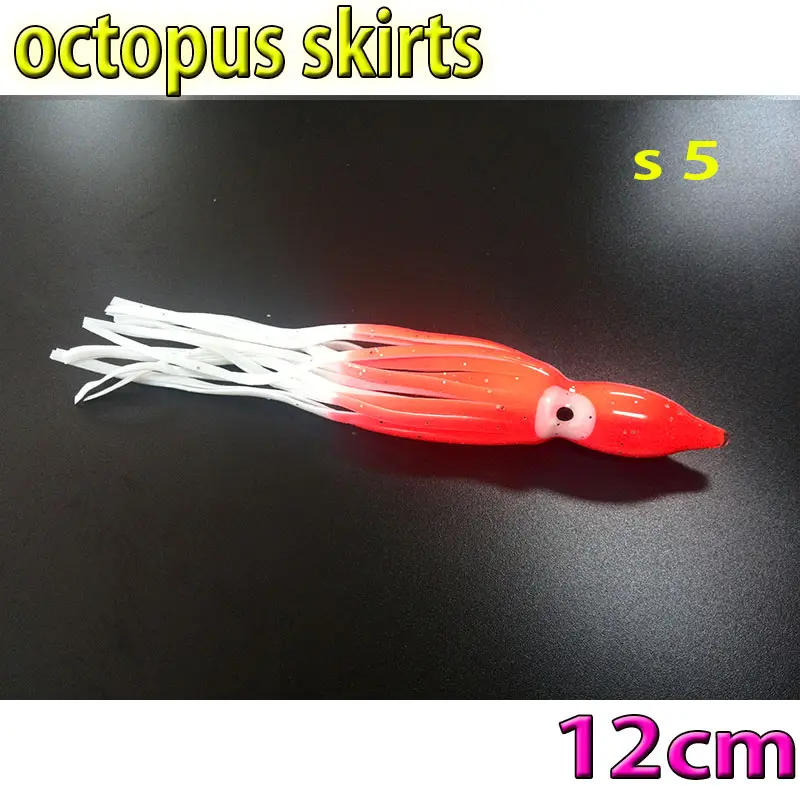 more color choose  fishing octopus skirts size:12CM 26kinds color choose 10pcs/lot soft bait