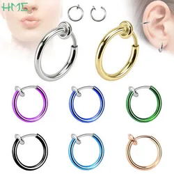 1pc Punk Bar Lobe Piercing Tongue Belly Lip Nose Rings Body Clip Hoop Cartilage Earrings For Women Septum Piercing Jewelry Gift