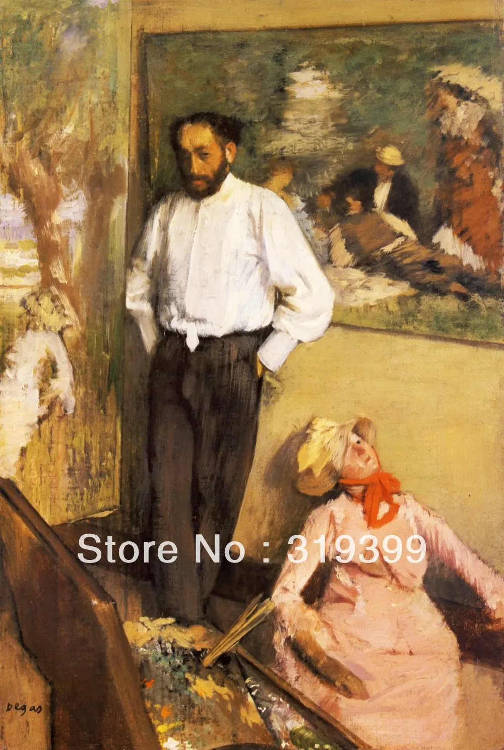 

Oil Painting Reproduction on Linen Canvas,Portrait of Henri Michel-Levy in his studio by edgar degas,Free Shipping,handmade