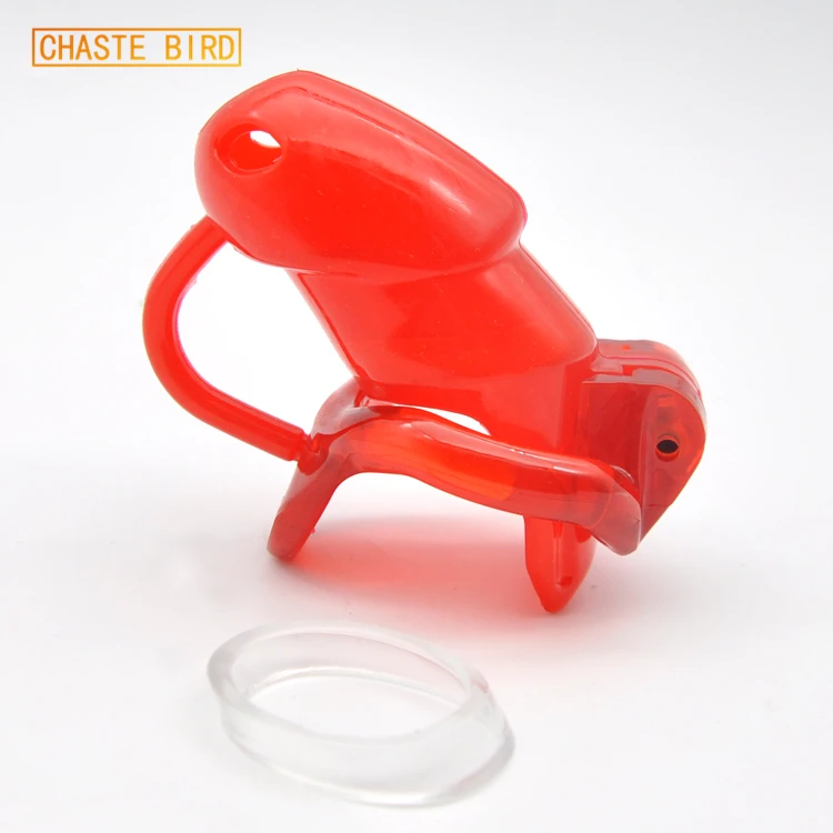 CHASTE BIRD Cock Cage Penis ring Male Standard barbed Silicone Cage With fixed Resin Ring Chastity Device Adult Sex toys A363-1