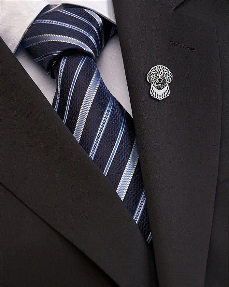 Mdogm Lagotto Romagnolo Dog Animal Brooches And Pins  Suit Metal Small Father Collar Badges Gift For Male Men B154