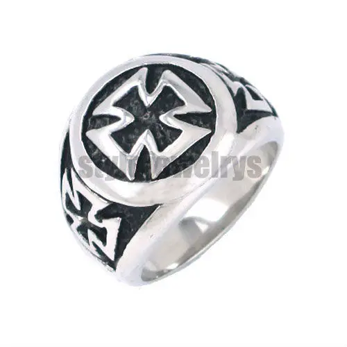 Punk German Army Iron Cross Ring Stainless Steel Jewelry Classic Masonic Motor Biker Knight Men Gift SWR0056A