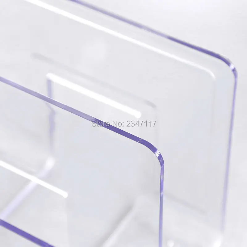 High Quality Three/Four Tiers Acrylic Transparent Acrylic Bookend Students Desktop Storage Partition Frame Bookends Shelf Office