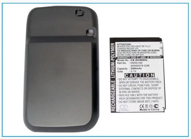 Cameron Sino  2400mAh battery for  DOPOD C800 C858 35H00078-02M HERA160 for HTC Herald 100 P4350 35H00078-02M HERA160