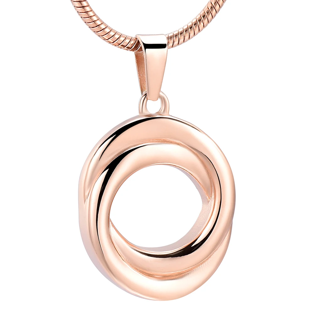 

IJD11728 Stainless Steel Double Circle of Life Cremation Pendant Keepsake Necklace Ashes Urn for Pet/Human Memorial Jewelry