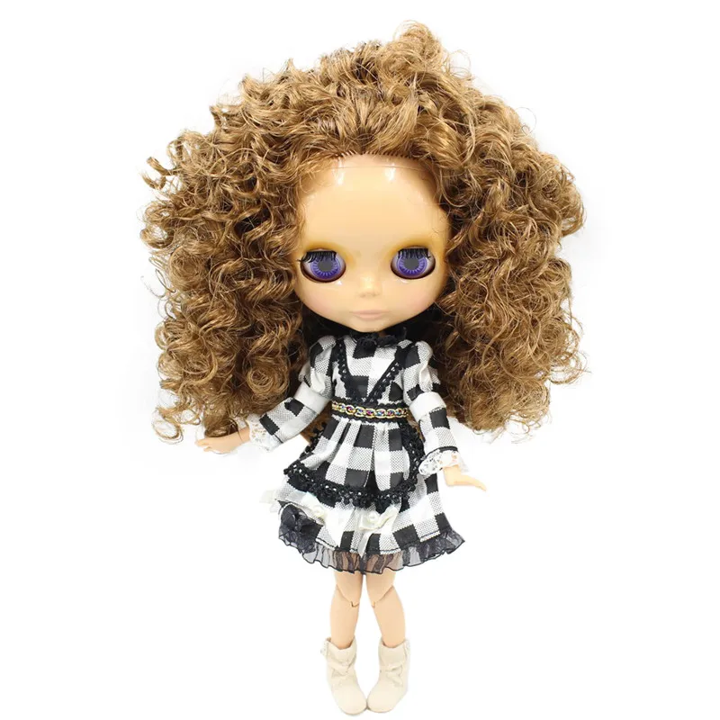 ICY DBS Blyth Doll Serires No.BL0623 Curly Brown hair JOINT body burning skin 1/6 BJD ob24 anime girl