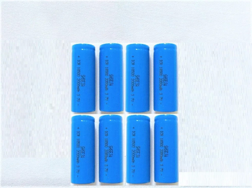 

Powerful power 8Pcs/lot 18500 Battery 3.7V 2000mAh Rechargeable Battery 18500 Bateria