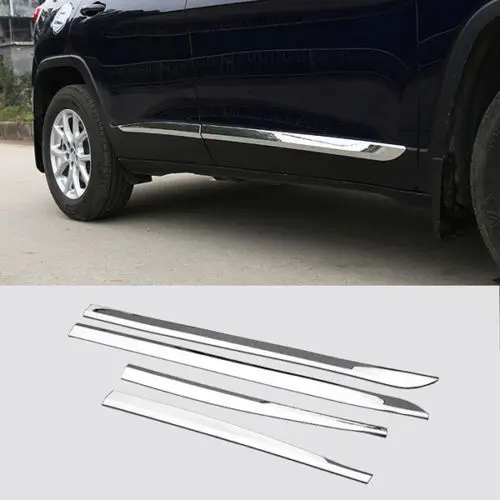 

FIT FOR 2014 2015 2016 Jeep CHEROKEE Free light Chrome Door Body Side Molding Line Trim Cover Overlay