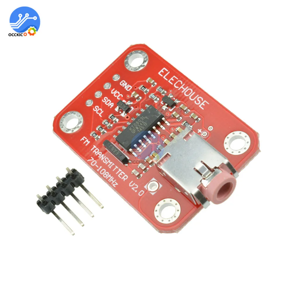 Módulo de rádio fm do módulo v2.0 digital do transmissor de fm para o áudio do microfone de arduino