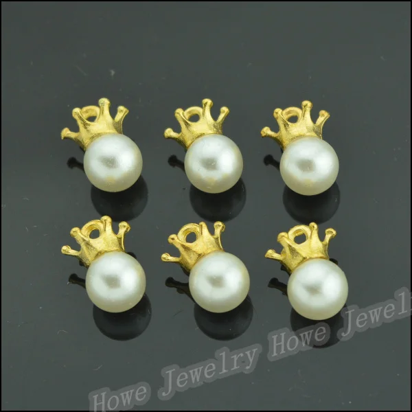 

Wholesale 60PCS Gold-color Charms Imperial crown Pendant Fit Bracelets Necklace DIY Metal Jewelry Making JC-306