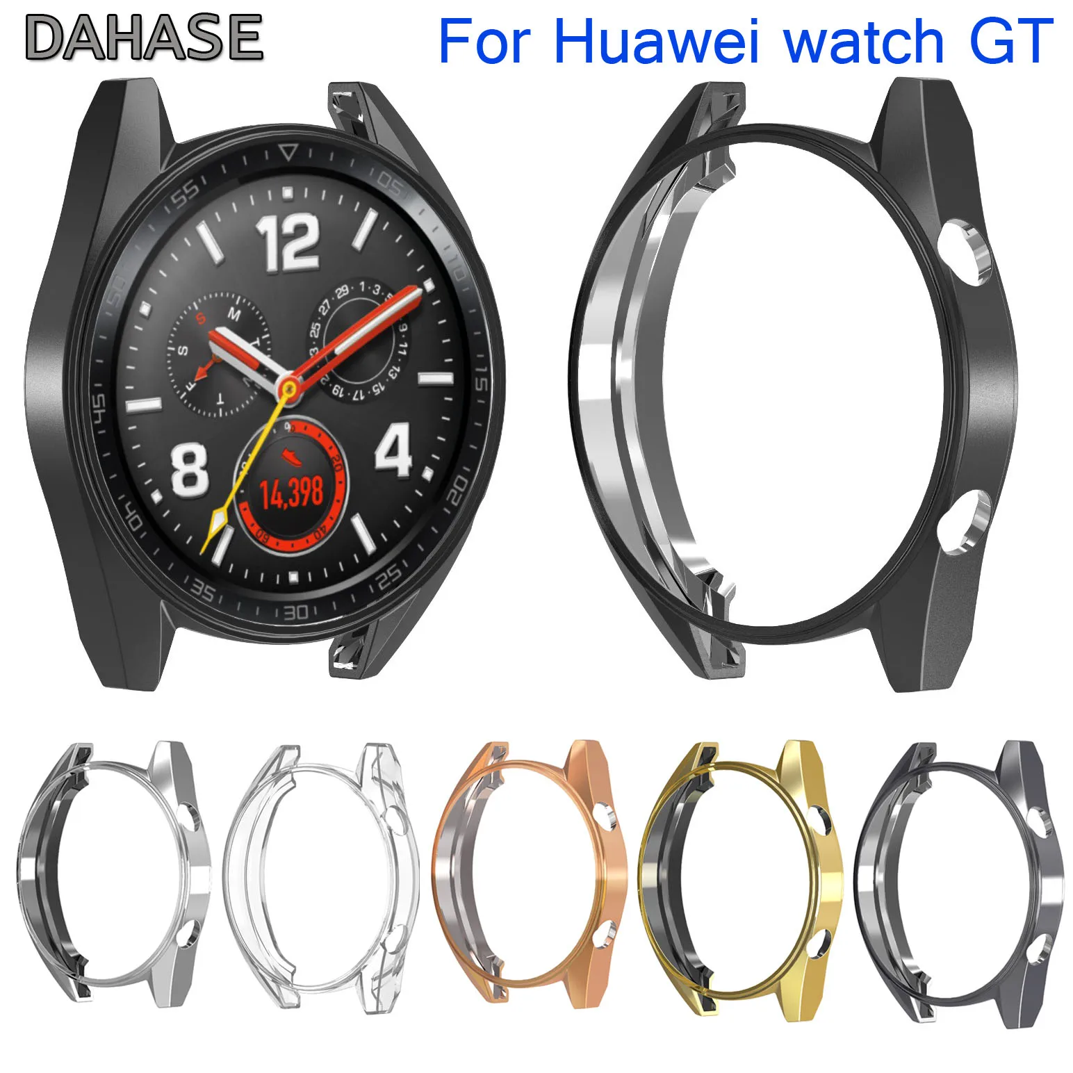 

Защитный чехол из ТПУ с покрытием для Huawei Watch GT, бампер, мягкий силиконовый чехол для часов Huawei Smart Watch GT, рамка для ремешка