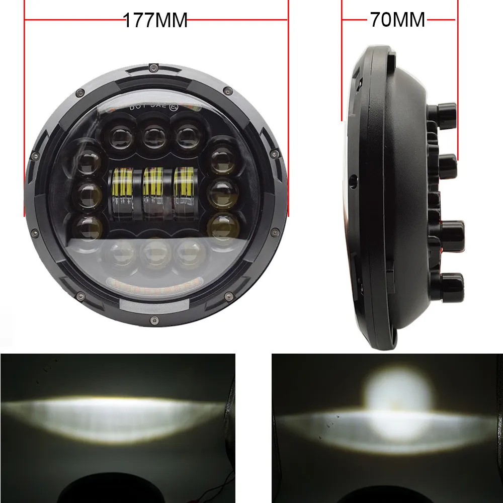 7 Inch Led Motorcycle Headlight 40W/60W/80W/90W and 7inch Shell Housing Headlight Brackets For Harley  Yamaha Honda Suzuki Moto