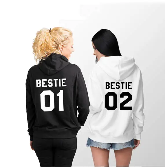 Sugarbaby Bestie 01 Bestie 02 Hoodies Bff Gift Women Fashion Hoodie Best Friend Hoodies Bestie Gift High quality Tops