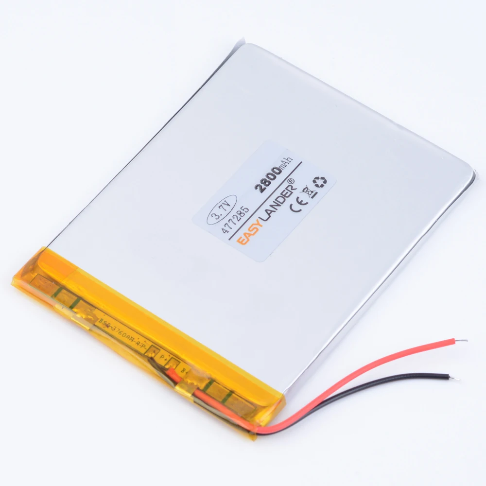 3.7V 2800mAh 477285 Rechargeable Lithium Li-ion Polymer Battery for Portable aigo M60 M603 M608