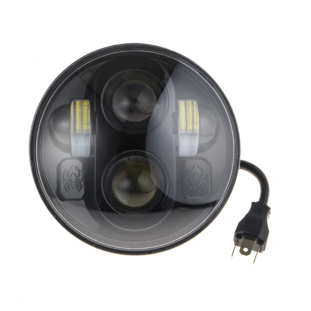 

1Pc 5.75 Inch 40W 3200LM Angel Eyes Led Headlight for Harley Motorcycle Sportster Dyna Projector Black Round Headlamp