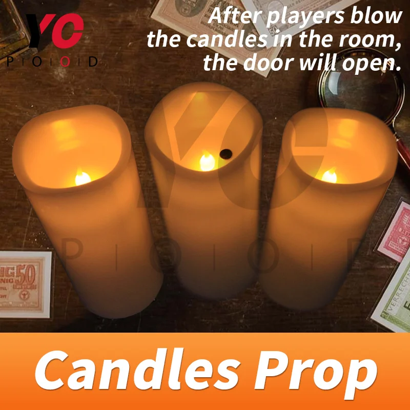 Candle Prop Escape Room Puzzle game blow candles on or out in or no orders to release blow candles to unlock YOPOOD