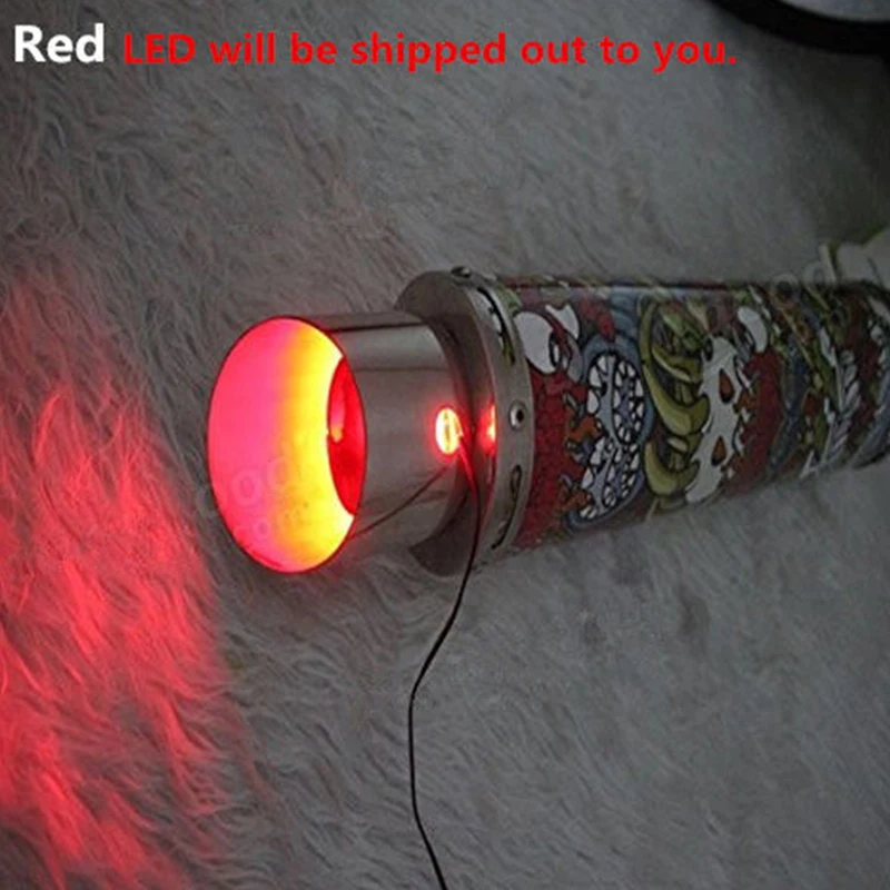 Exhaust Tail Pipe Red Heated LED Light Strip Modification Firing for Motorcycle