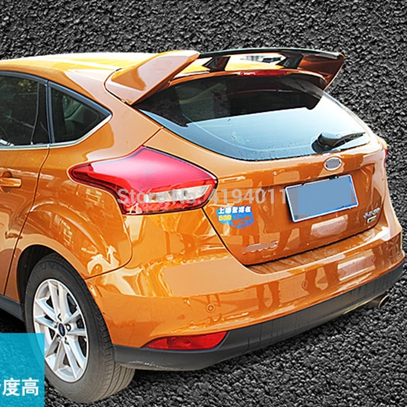 MONTFORD ABS Plastic Material Unpainted Color Rear Trunk Wing Lip Rear Spoiler Car Styling For Ford Focus RS Spoiler 2015-2018