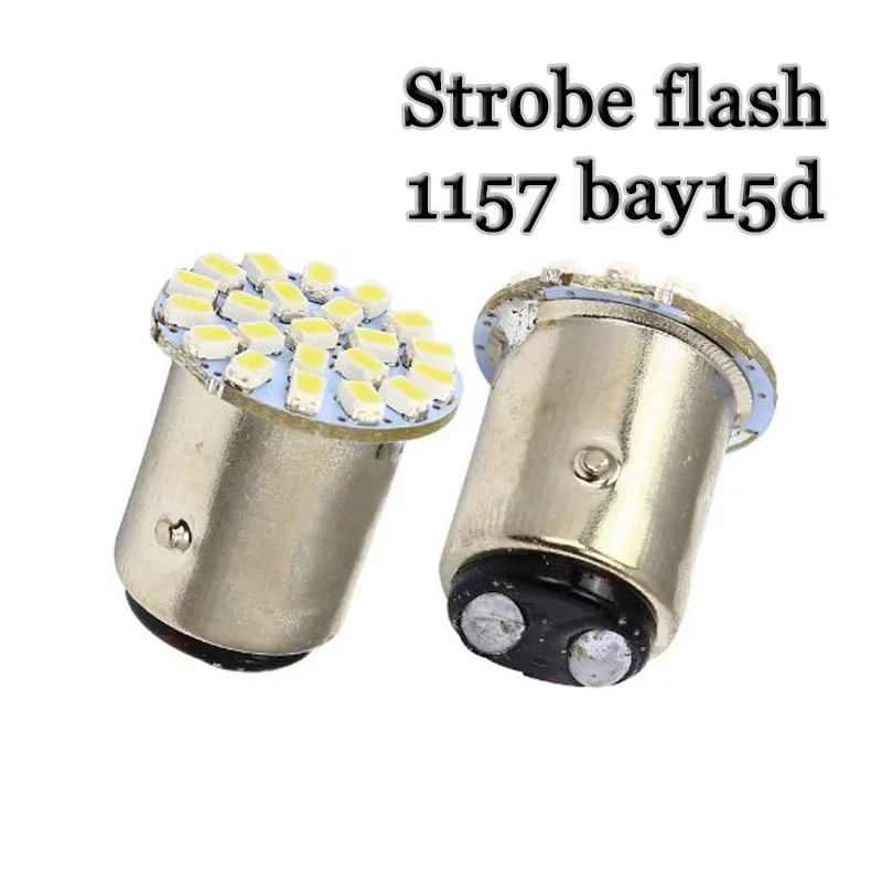 100pcs strobe flash S25 1156 BA15S 1157 BAY15D 22 smd 1206 3020 led Car Auto Turn Signal Brake Lights Lamp Bulb white red yellow