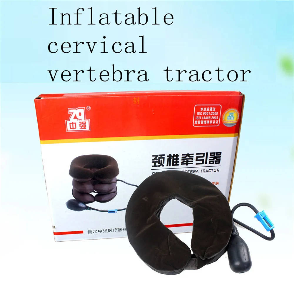 

household Velvet Three-tube Inflatable Cervical Vertebra Tractor Massager Nap Pillow Traction Massage Neck Back Shoulder Pain