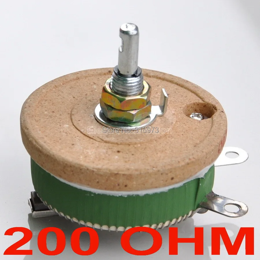 

50W 200 OHM High Power Wirewound Potentiometer, Rheostat, Variable Resistor, 50 Watts.