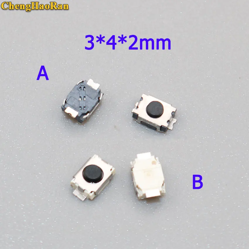ChengHaoRan 10pcs SMD 2 Pin 3X4MM Tactile Tact Push Button Micro Switch Momentary 3*4*2 MM Micro Button